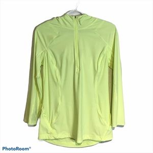 Athleta Neon Yellow Quarter Zip Hooded Jacket M